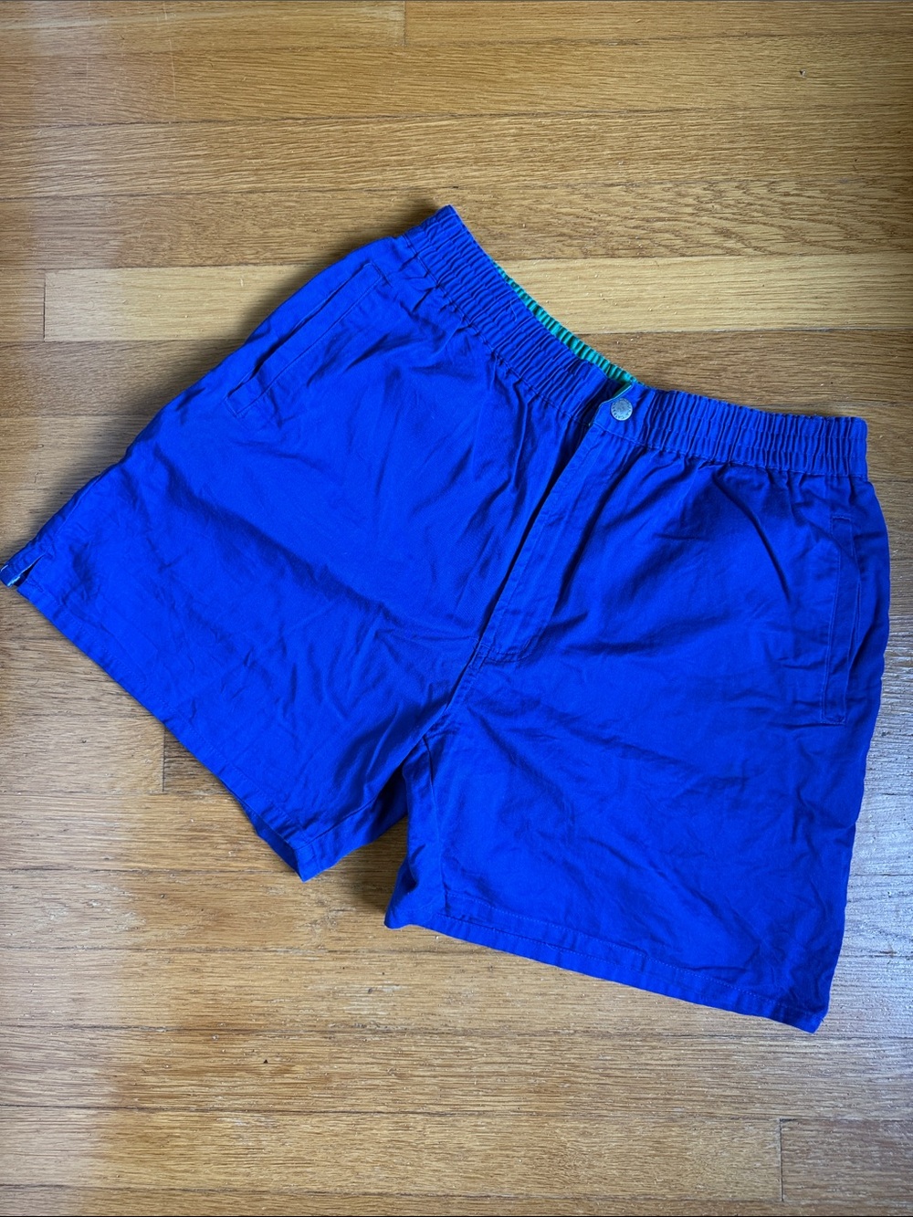 Catalina 100% Cotton Men’s Casual Bright Royal Blue Elastic Waist Shorts size L
